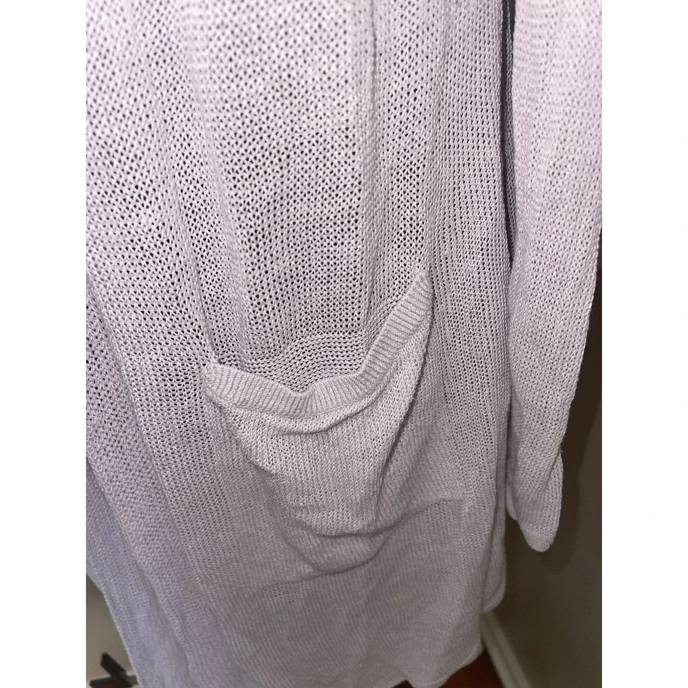 J Jill Open Cardigan Linen Blend Light Purple Sweater Small‎ Tall
